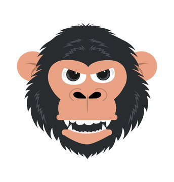 chimpanzee monkey head mascot vector