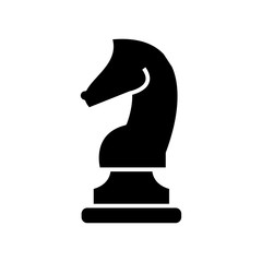 Chess horse black icon, concept illustration, vector flat symbol, glyph sign.