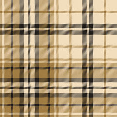 Tartan plaid pattern background. Seamless large striped check plaid graphic in nearly black and gold for scarf, flannel shirt, blanket, throw, upholstery, or other modern winter textile design.
