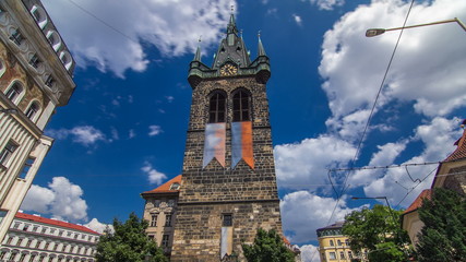 Jindrisska Tower timelapse  - the highest belfry in Prague.