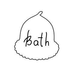 Vector stock illustration of bath felt hat with doodle lettering, quote 