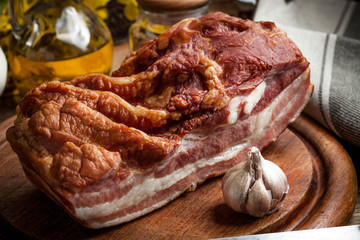 Boiled smoked bacon.