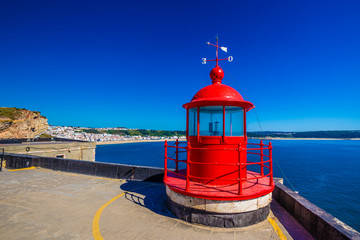 Fototapeta na wymiar Nazare Lighthouse - Forte De Sao Miguel, Portugal