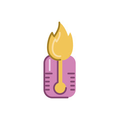 thermometer with flames, flat style icon