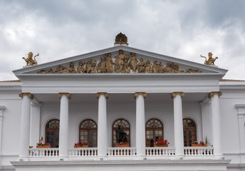 Obraz premium The historical center of Quito, founded in the 16th century on the ruins of an Inca city, Ecuador