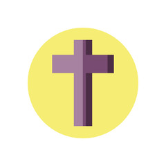 Obraz premium catholic cross icon, block style icon