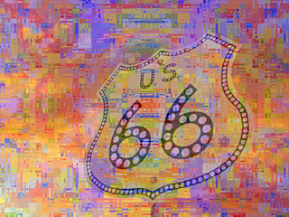 Obraz premium Abstract route 66 sign