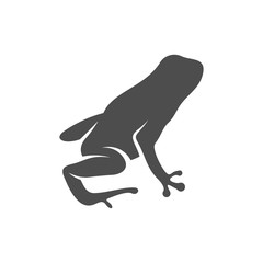Frog logo vector design template, Silhouette Frog logo animal, Illustration