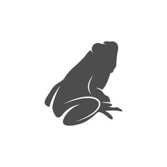 Frog logo vector design template, Silhouette Frog logo animal, Illustration