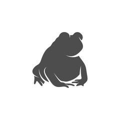 Frog logo vector design template, Silhouette Frog logo animal, Illustration