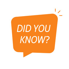 Did you know info message help bubble speech or question advice element isolated vector flat cartoon illustration, comic balloon with information or info text symbol for tutorial design orange image