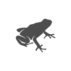 Frog logo vector design template, Silhouette Frog logo animal, Illustration