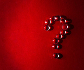 Question mark. Abstract banner with a question mark. Question mark made of drops.
