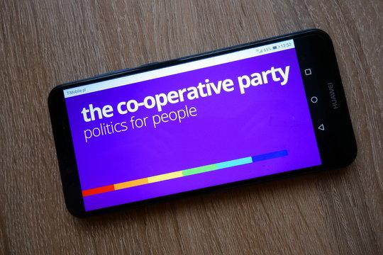 KONSKIE, POLAND - January 05, 2019: The Co-operative Party logo displayed on smartphone