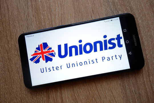 KONSKIE, POLAND - January 05, 2019: The Ulster Unionist Party (UUP) Logo Displayed On Smartphone