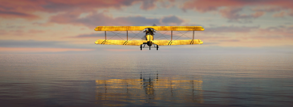 old airplane in the sky