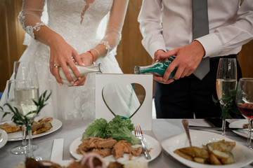 hands of the bride and groom