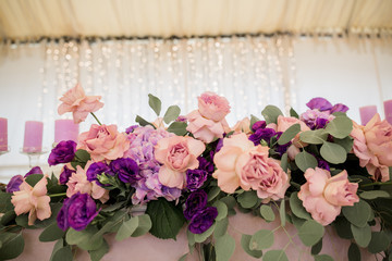 flower decoration in a restaurant