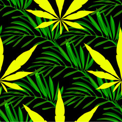 cannabis seamless pattern for printing on fabric men's women's clothing t-shirts dresses textiles green juicy abstract bright