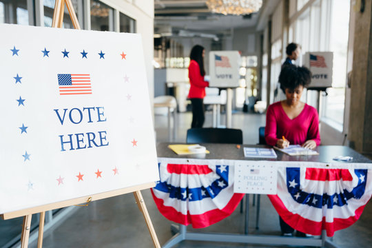 Volunteer Working at Polling Place