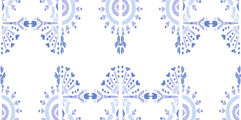 Abstract embroidery seamless ikat pattern Geometric abstract ornament background