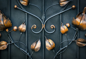 The fragment of forged metal products. close-up