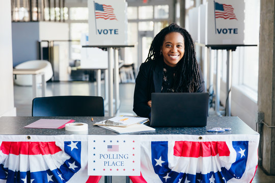 Volunteer Working at Polling Place