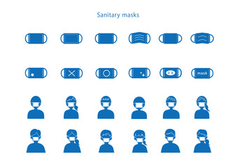 マスクをした人物アイコンイラスト