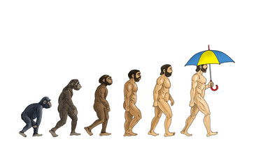 cartoon theory of evolution  white background