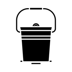 Bucket black icon, concept illustration, vector flat symbol, glyph sign.