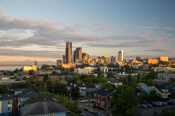 Seattle skyline at dawn