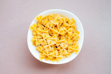 Farfalle pasta in bowl