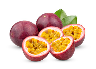 Passion fruit isolated on the white background