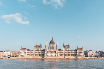Fototapeta na wymiar Parliament in Budapest by the river Danube