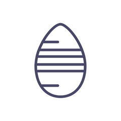 striped easter egg, line style icon