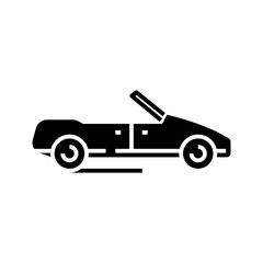 Fototapeta na wymiar Cabriolet black icon, concept illustration, vector flat symbol, glyph sign.