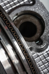 car engine component detail closeup