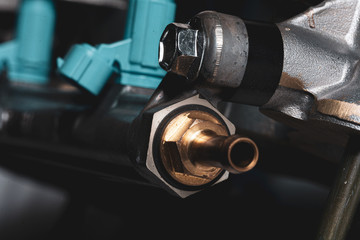 car engine component detail closeup