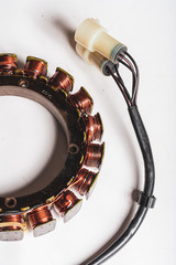 car engine component detail closeup