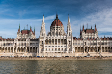 river cruise on Danube with Hungarian Parliament in Budapest