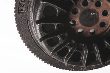 car engine component detail closeup