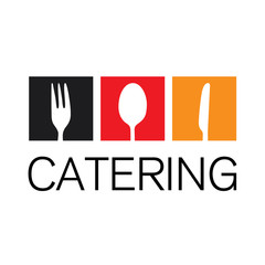 Fototapeta premium Vector logo of catering, restaurant and serving