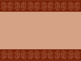 Greeting floral card in beige and brown