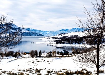 Lake Surrounded by Snow