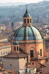 Naklejka na ściany i meble Dome with lantern (1787) of the Sanctuary of Santa Maria della Vita (Saint Mary of the life, 1687-1787) Bologna, Emilia-Romagna, Italy, Europe