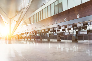 Full length view of check in area in airport