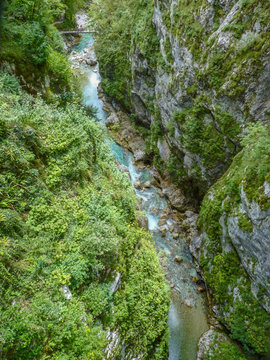 view to famous tolmin canyon