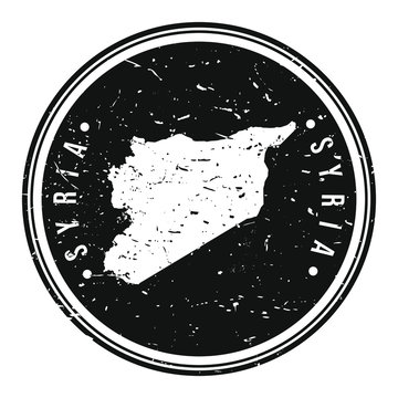 recommend clip art: Syria Map Symbol. Round Design Stamp Travel and Business Vector.