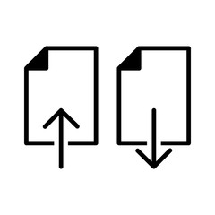 download and upload document icon vector