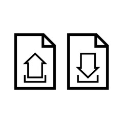 download and upload document icon vector